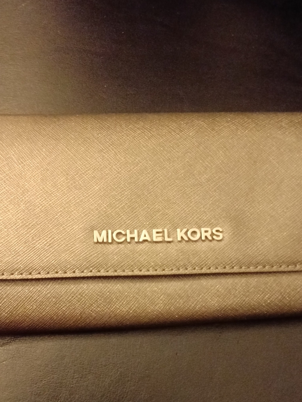 Michael Kors Metallic Gold Saffiano Leather Wallet NWOT
